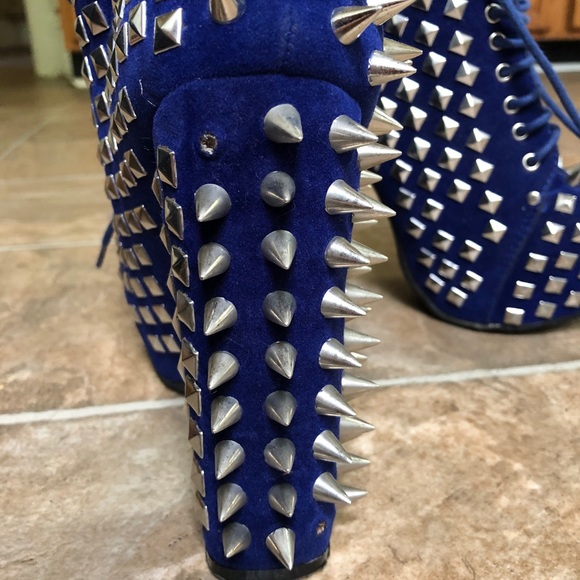 🆕 Vintage Brand Spiked Blue Heels - Picture 3 of 7